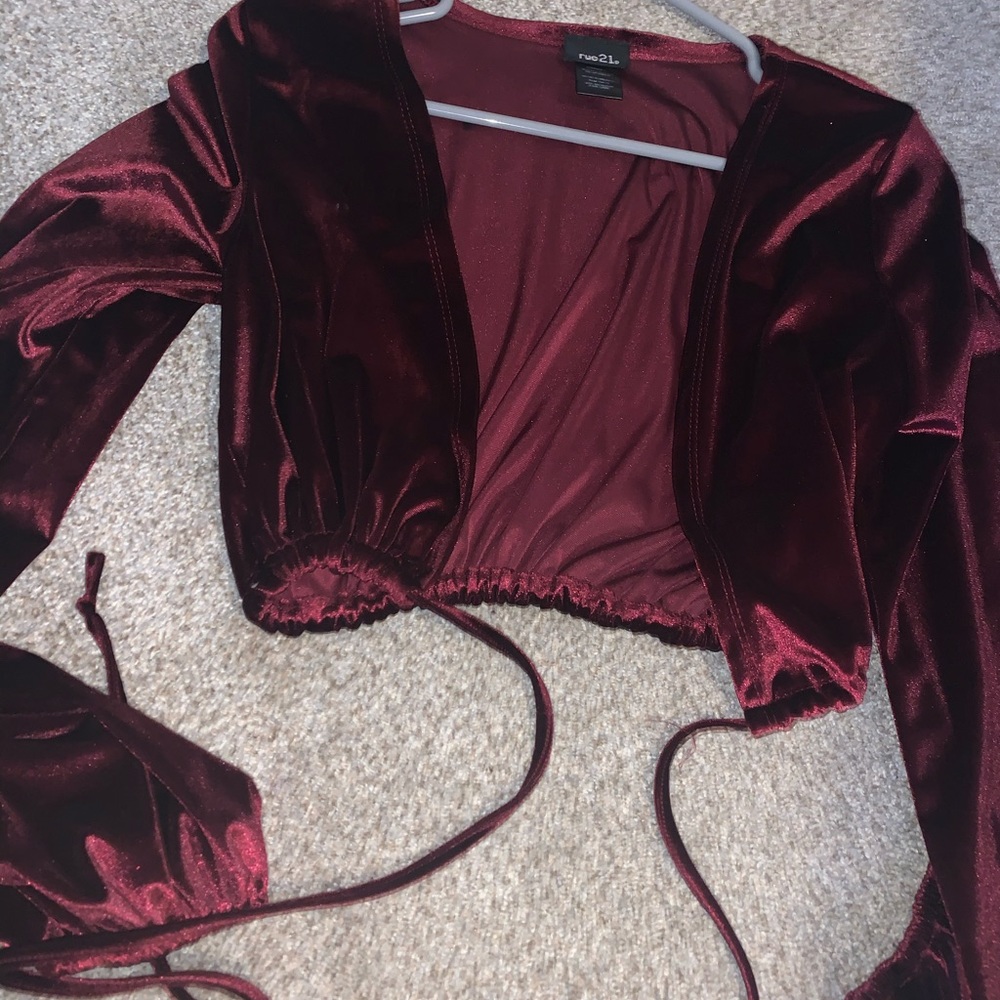 Top velvet maroon/burgundy